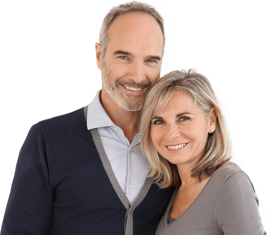Older man and woman with healthy smiles