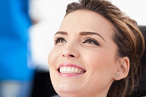 Smiling woman in dental chair